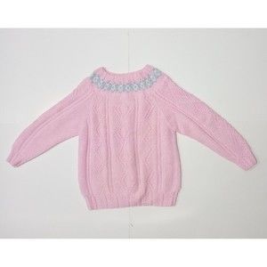Hunter’s Glen Woman's Sz Medium Light Pink Vintage 1980s Cable Knit Sweater